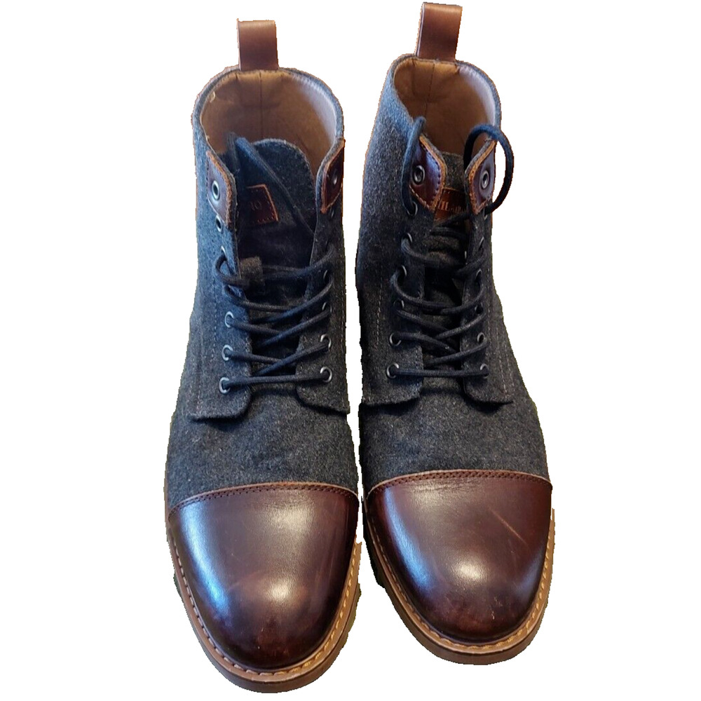 LA MILANO Men’s Stance II‎ Leather Boots in Cognac/Gray Size 9 EUC